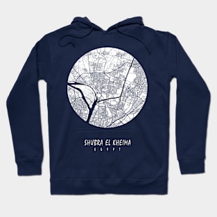 Shubra El Kheima, Egypt City Map - Full Moon Hoodie